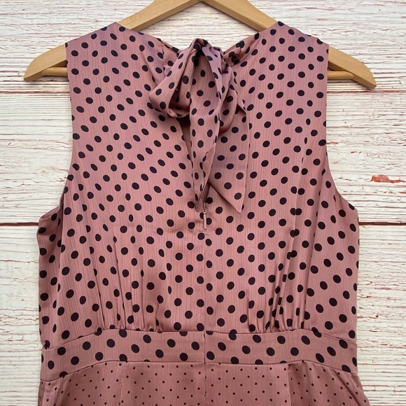 Ted Baker Izziie Mix Polka Dot Midi Dress in Dusky Pink Sz 1 Sz 4 - Picture 10 of 16
